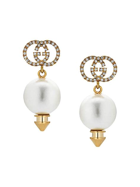 gucci gg pearl earrings